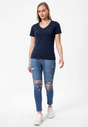 Akshaena Regular Fit V-Neck T-shirt