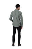 Men’s Green Floral Print Long Sleeve Shirt