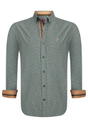 Men’s Green Floral Print Long Sleeve Shirt