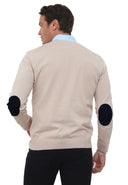 Arm Patch V-Neck Pullover